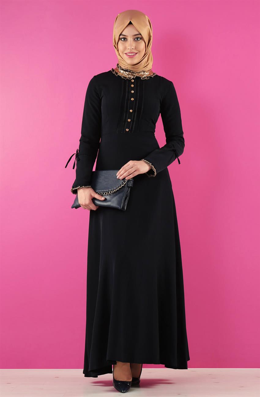فستان سهرة فستان-أسود ذهبي BS2054-0131