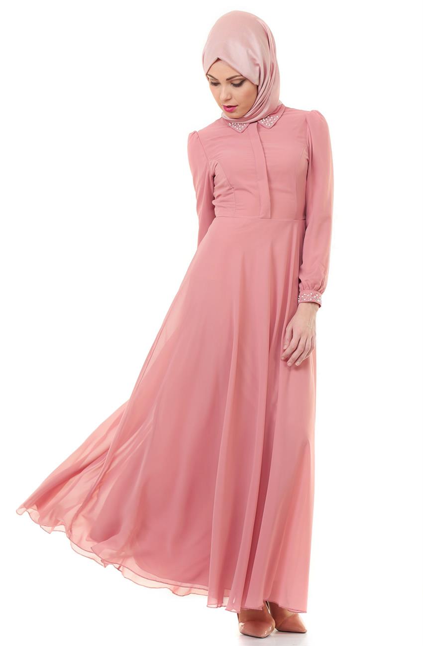 Evening Dress Dress-Gül Pink ARM7027-108