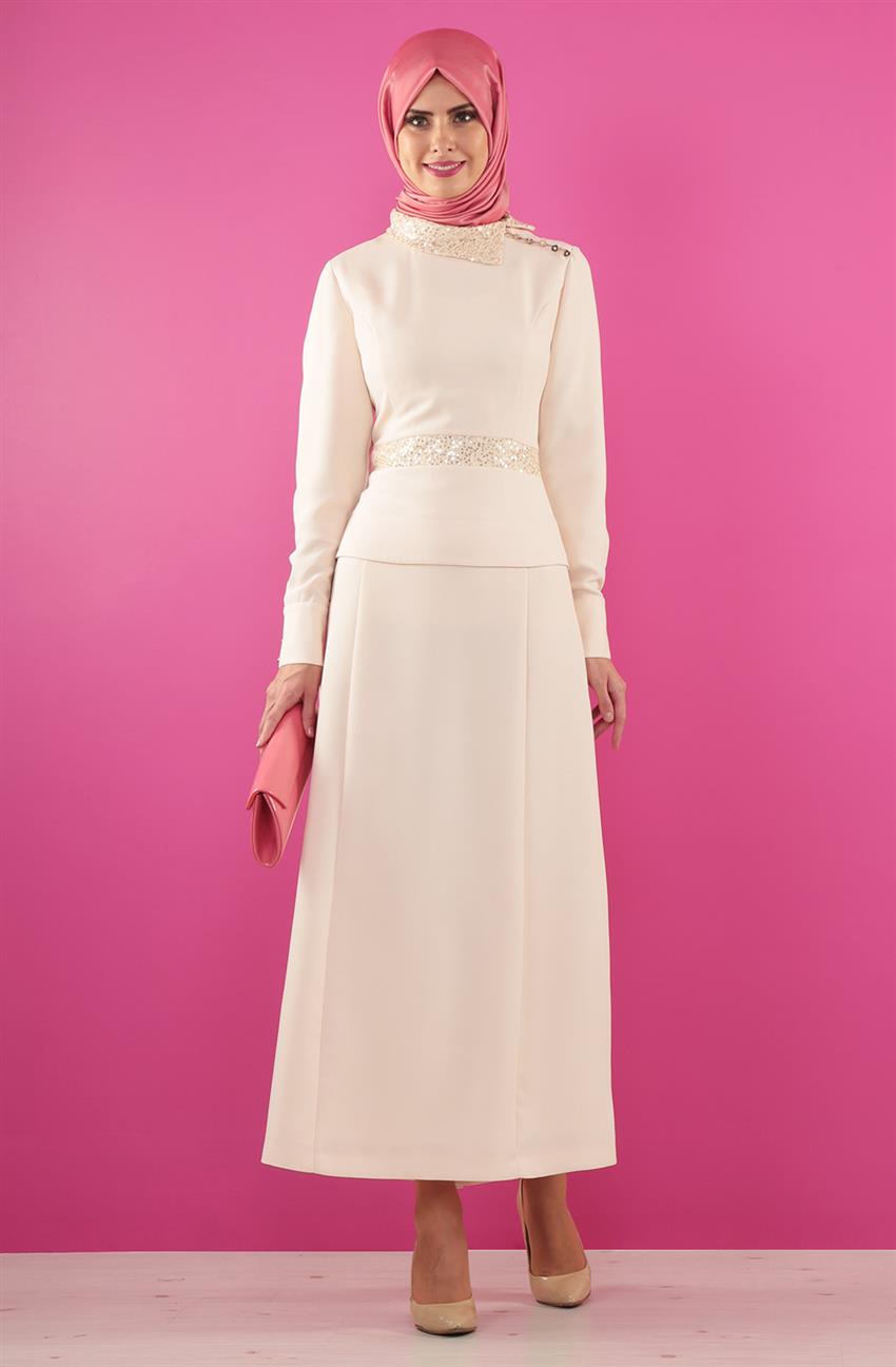 Evening Dress Dress-Cream KA-B5-23058-13