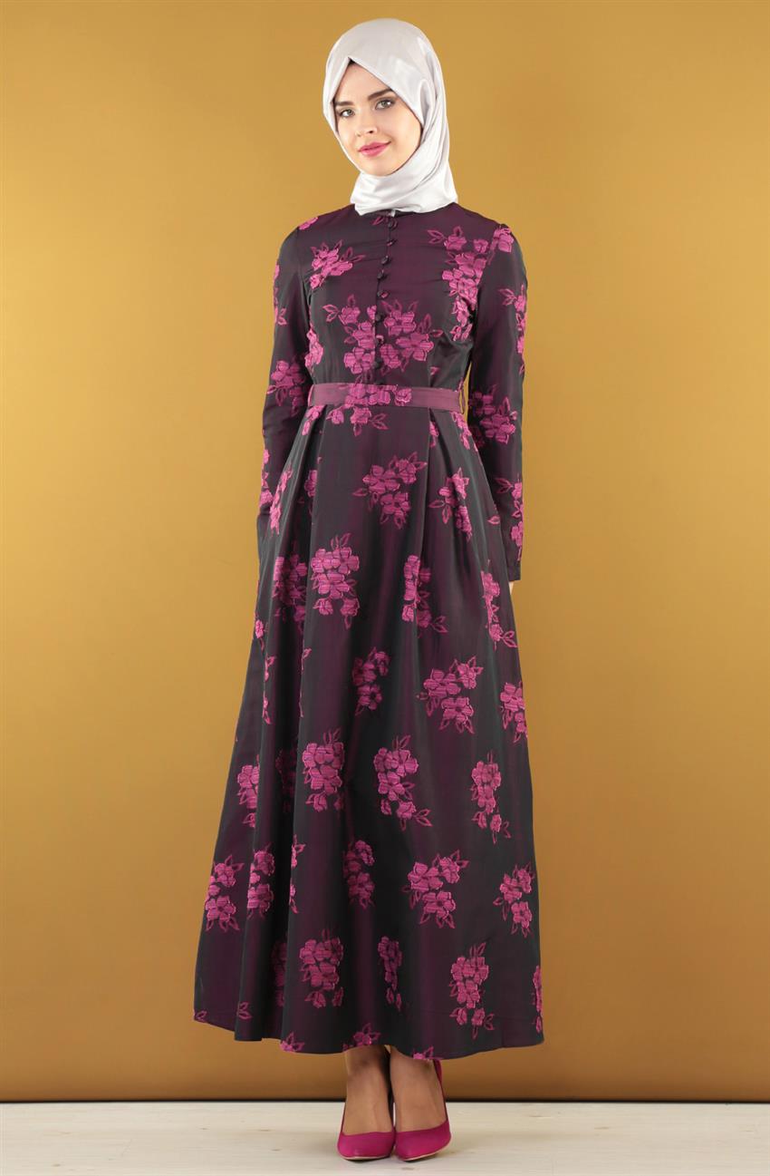 Evening Dress Dress-Fuchsia 7055-43
