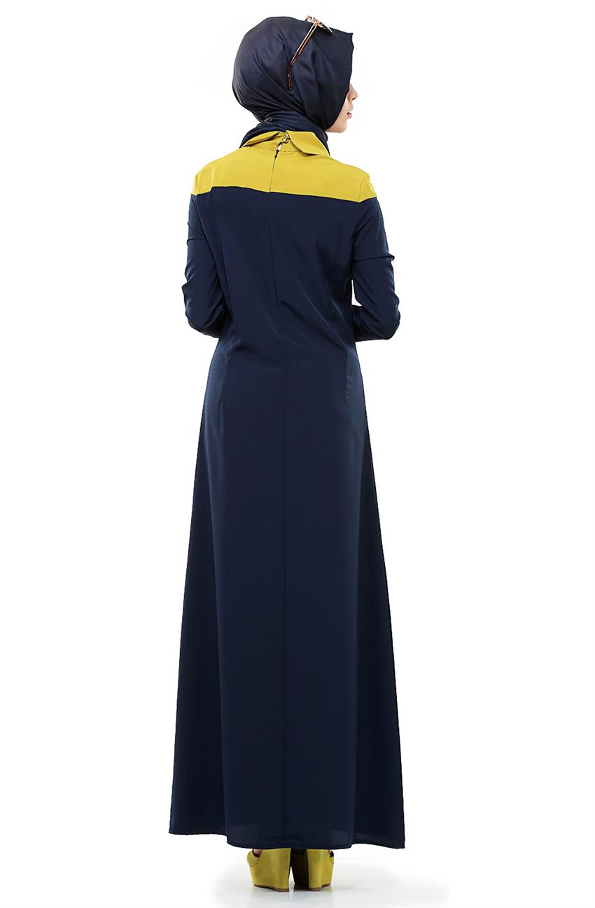 Dress-Navy Blue Fıstık Greeni 33008-1723