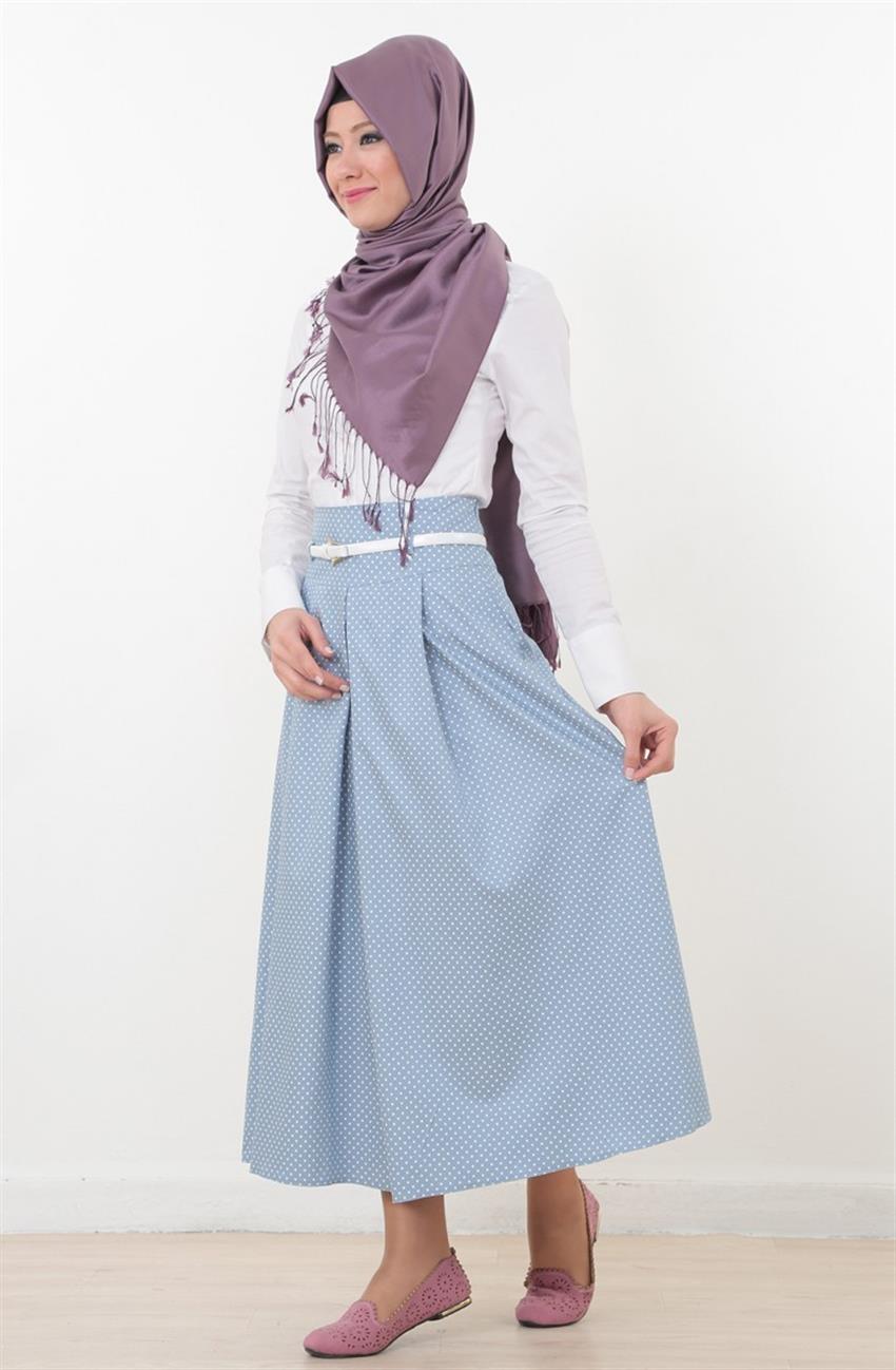 Skirt-Açik Blue 336-15