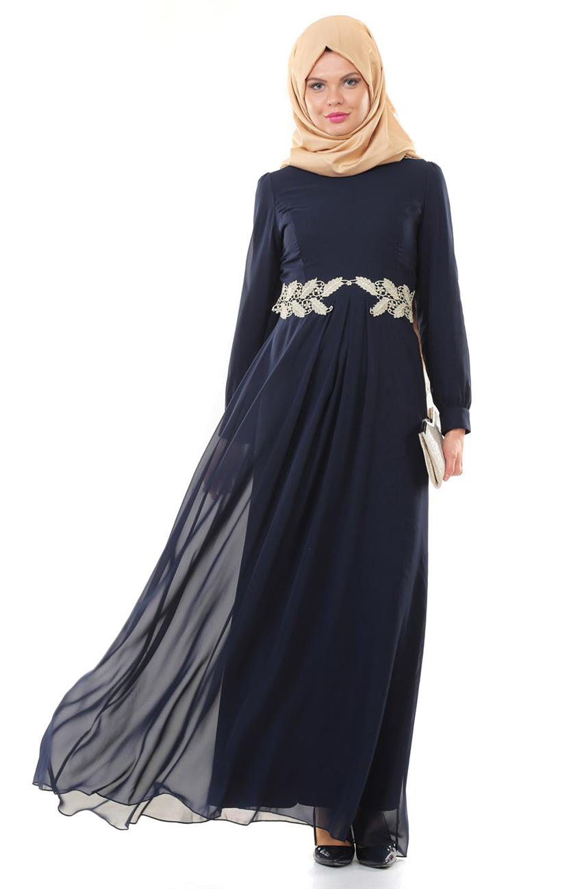 Evening Dress Dress-Navy Blue ARM7005-17