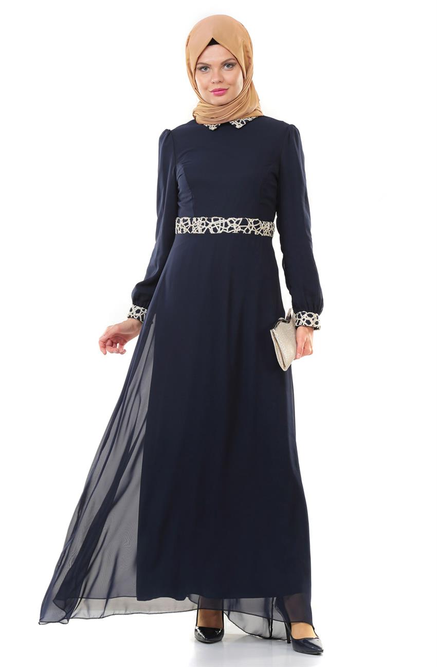 Evening Dress Dress-Navy Blue ARM7026-17