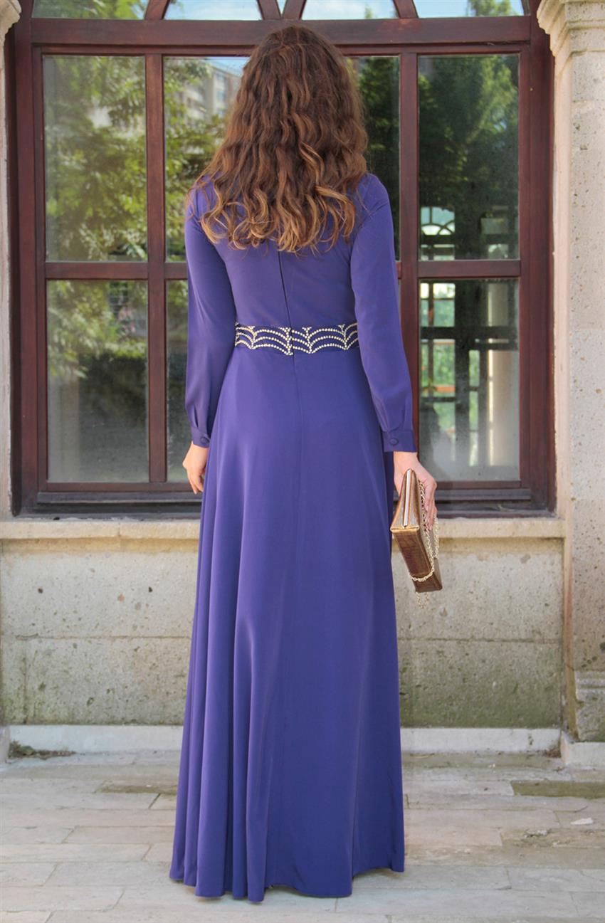 Evening Dress-Purple Gold MCA-4593