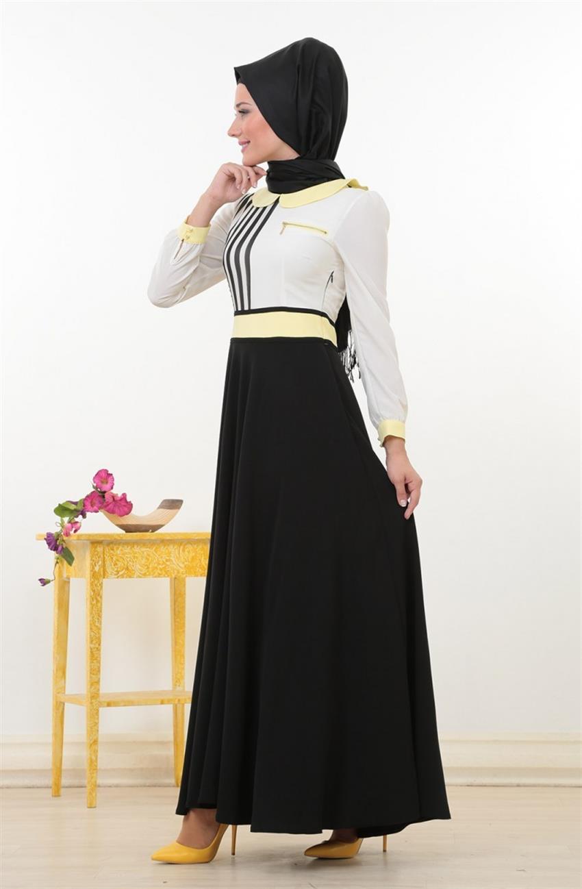 فستان-أسود أصفر ar-4483-066-0129