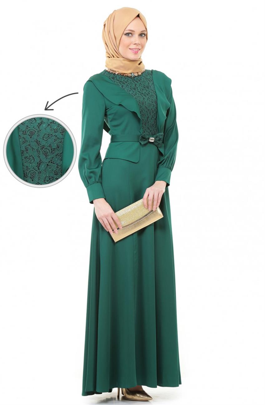 Abiye Zümrüt Elbise Yeşili DO-A4-64004-84
