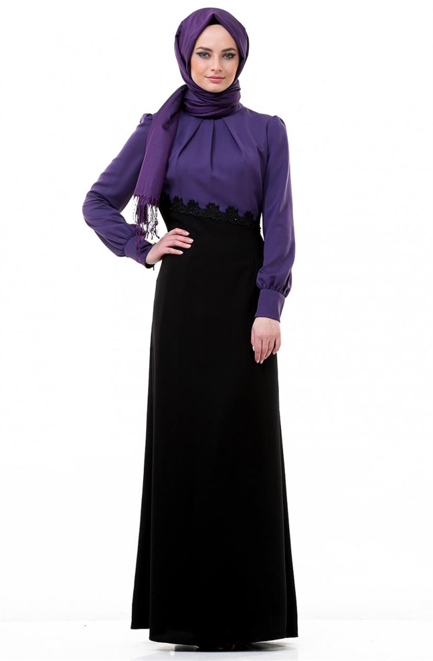 فستان-أرجواني أسود KA-A4-23050-2412