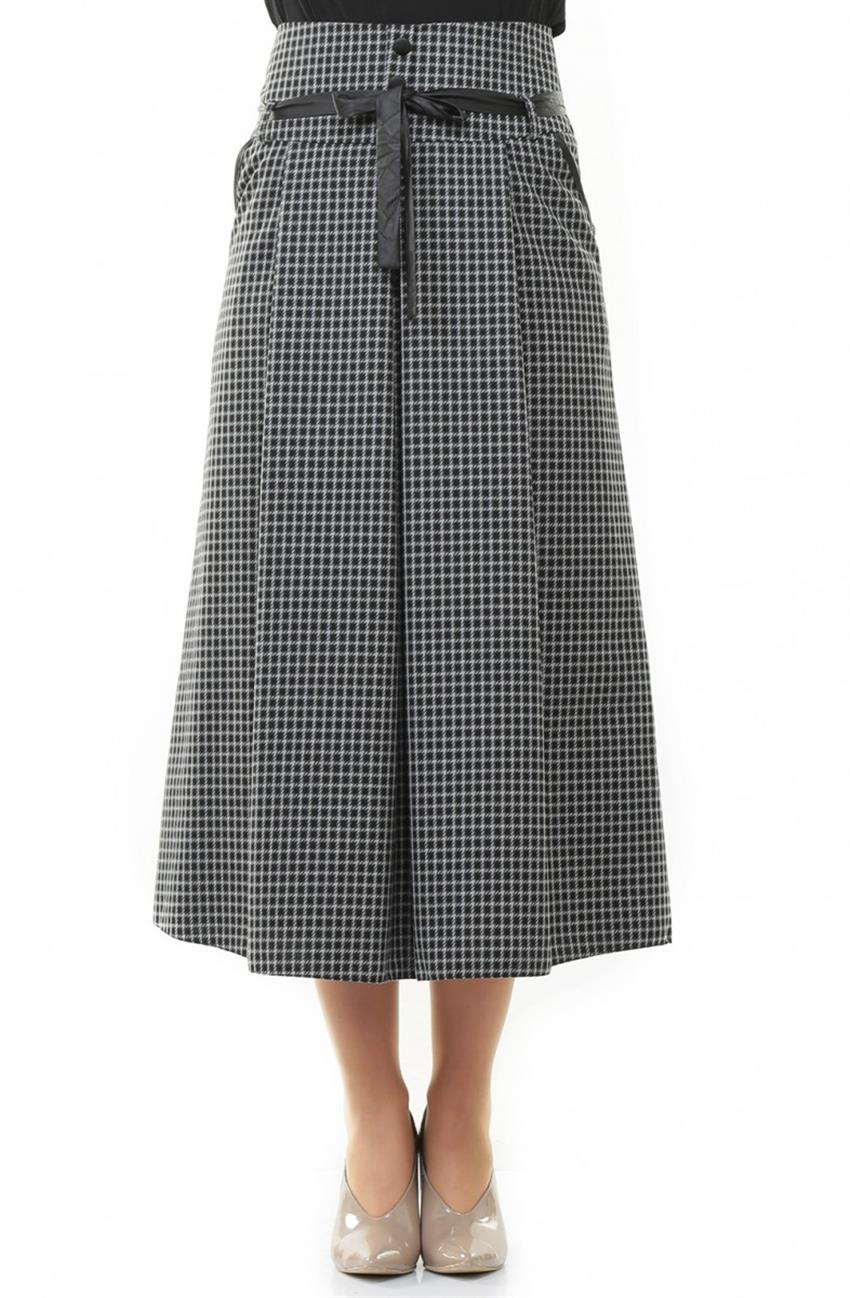Skirt-Black Gray 3483-0104