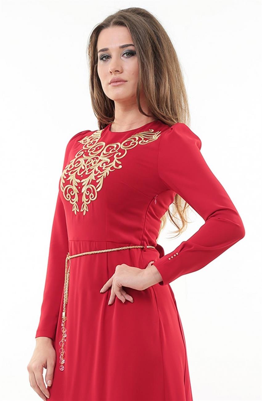Evening Dress Dress-Şarabi 4466-95