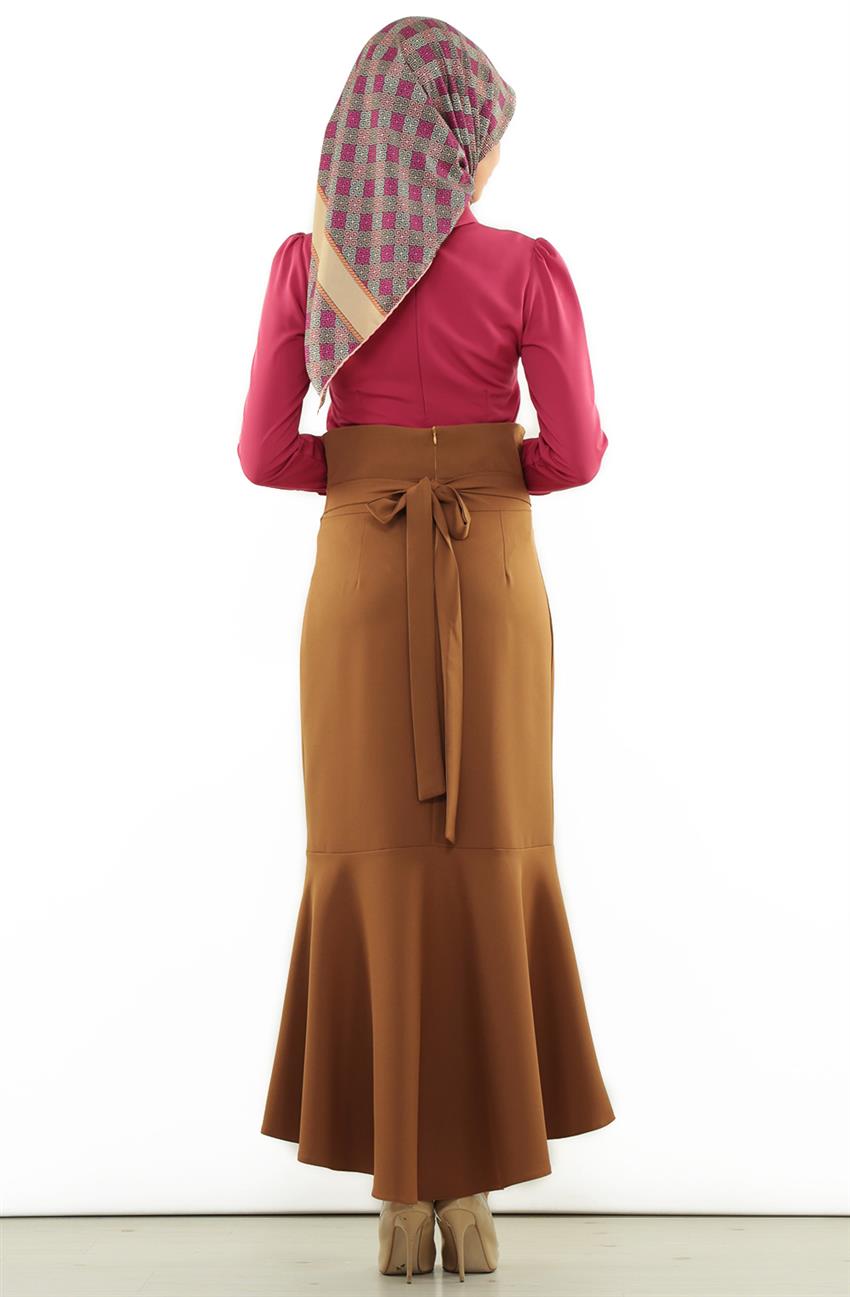 Skirt-Açik Brown 3603-09