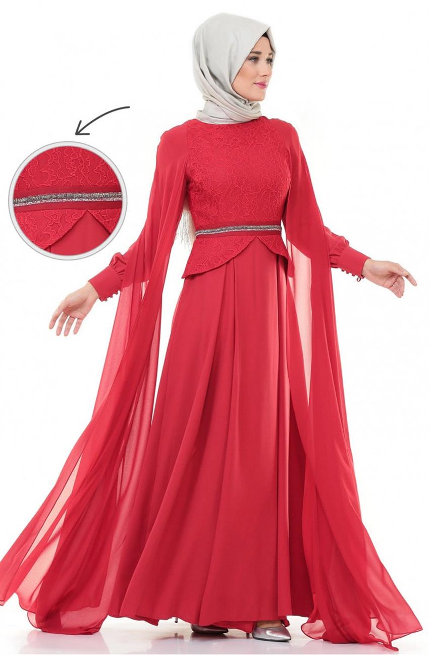 Evening Dress Dress-Coral DO-A4-64027-37