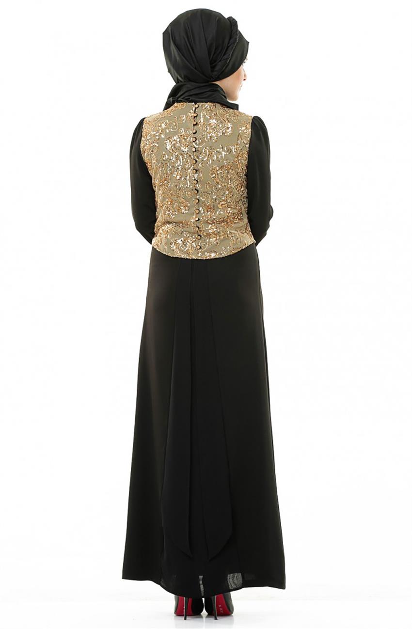 فستان سهرة فستان-أسود ذهبي ar-4558-231-0193
