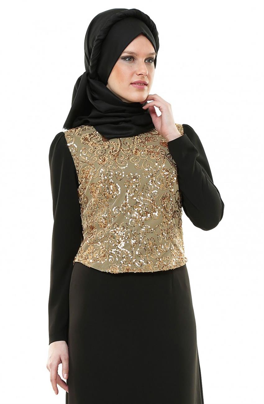 فستان سهرة فستان-أسود ذهبي ar-4558-231-0193