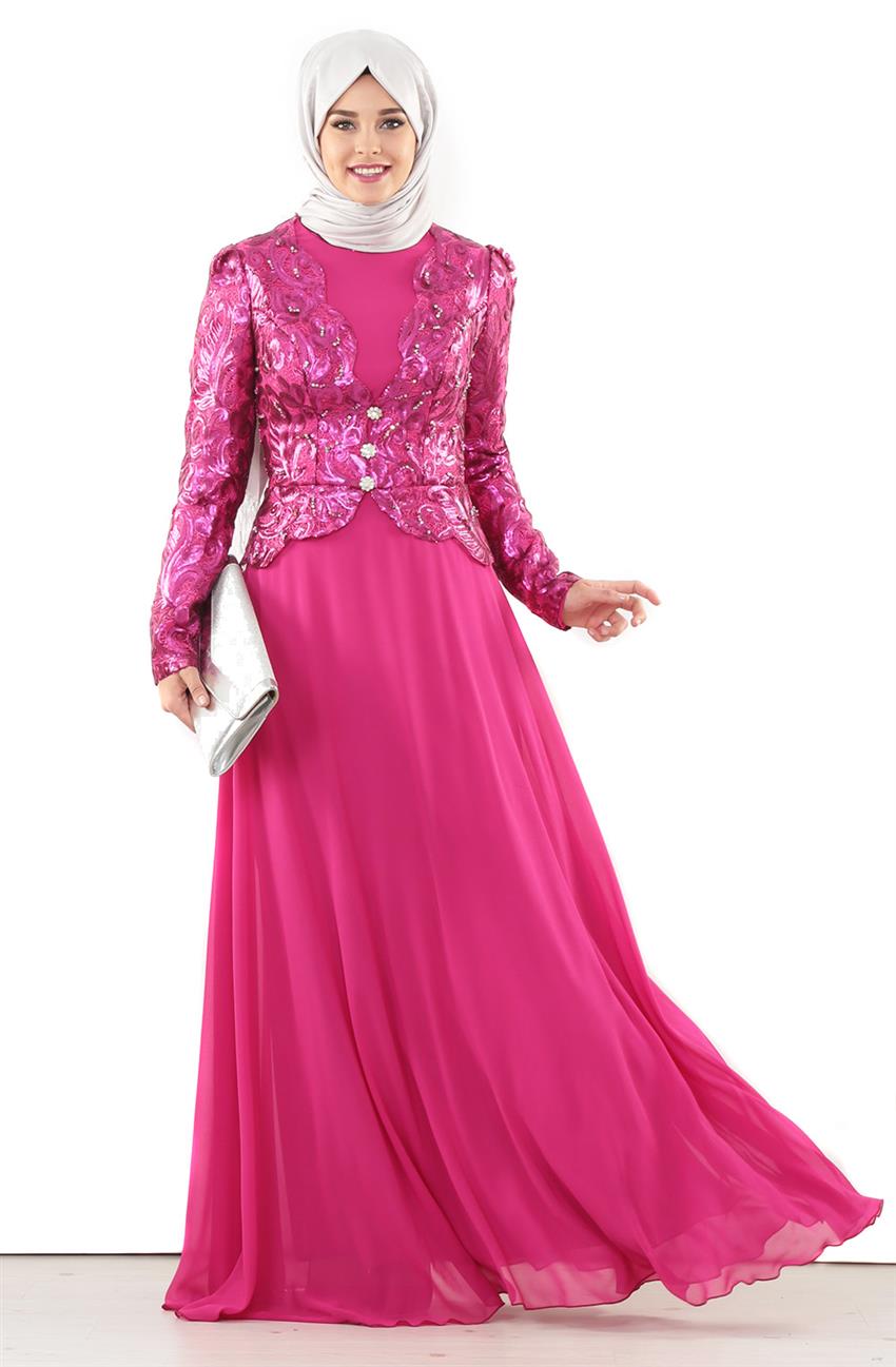 Evening Dress Dress-Fuchsia 5205-43