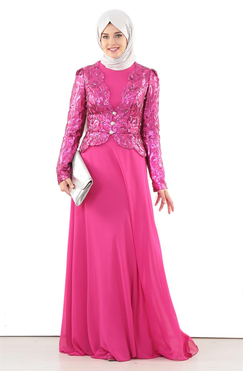 Evening Dress Dress-Fuchsia 5205-43