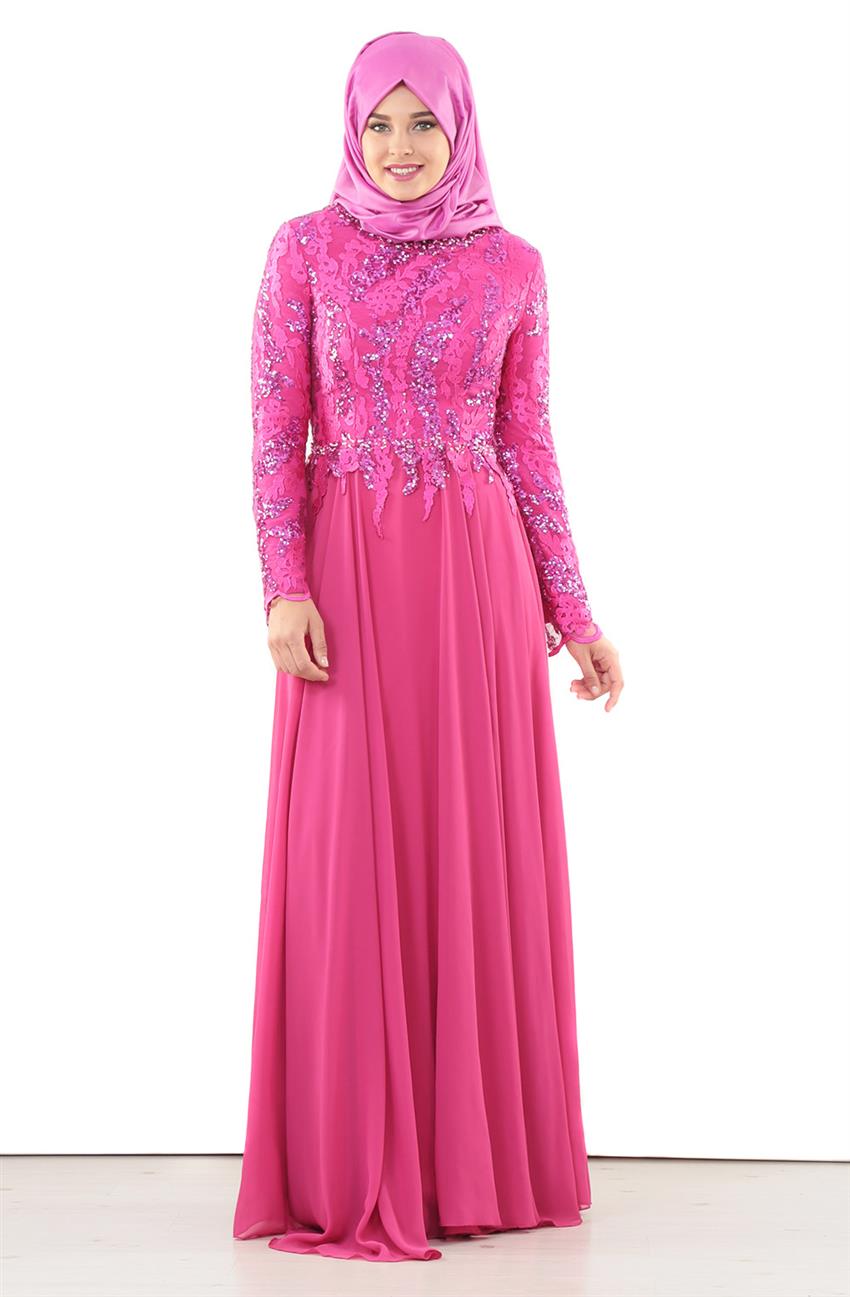 Evening Dress Dress-Fuchsia 5219-43