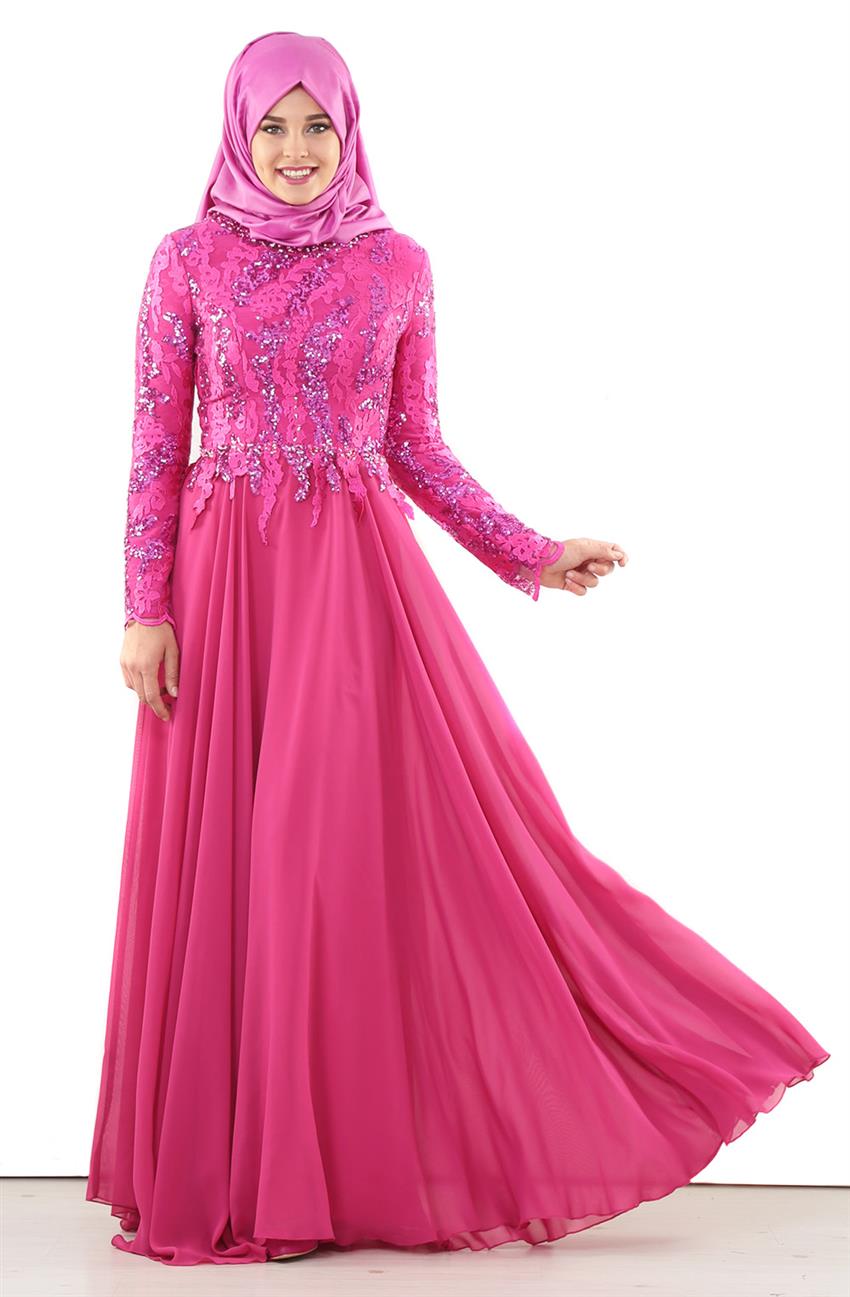 Evening Dress Dress-Fuchsia 5219-43