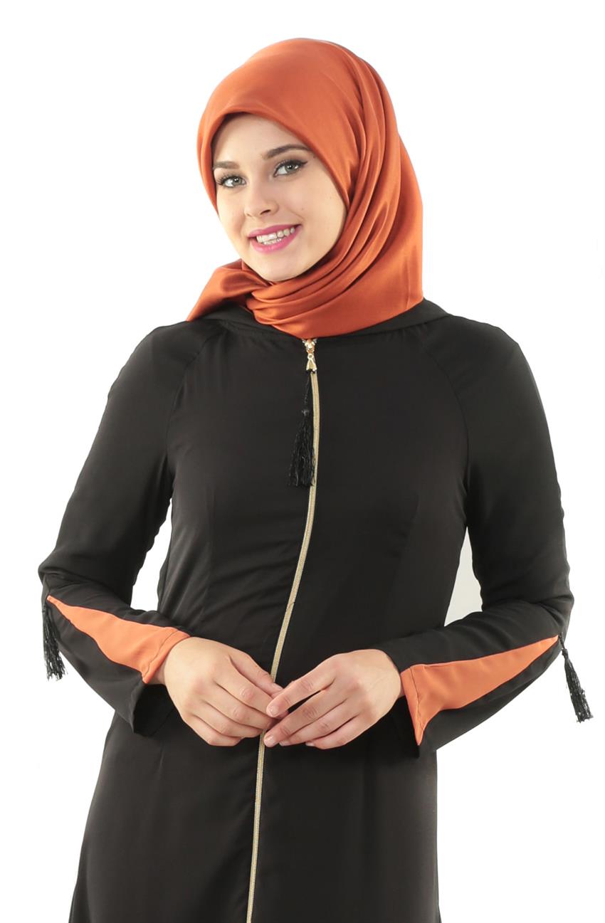 Abaya-Black Orange 1804-0178