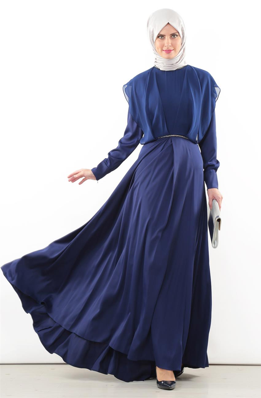 Evening Dress Dress-Navy Blue DO-A4-64003-11