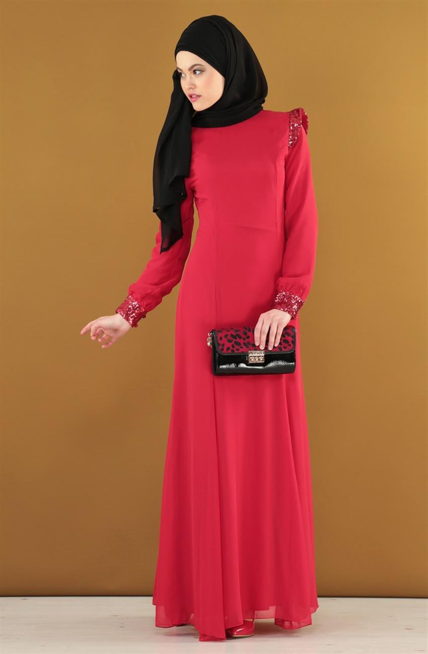 فستان سهرة فستان-أحمر ar-7008-34