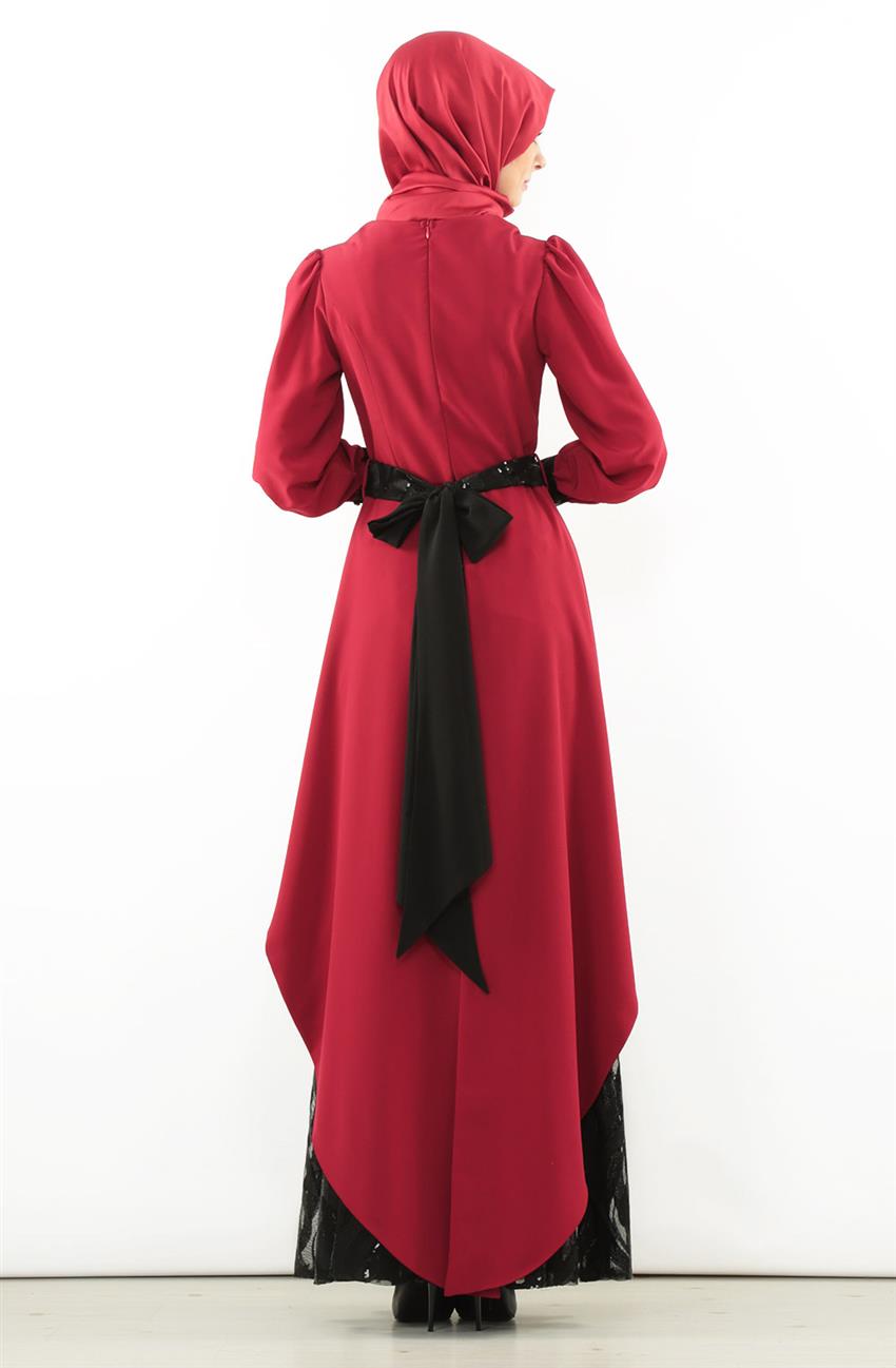Evening Dress Dress-Claret Red 5616-67
