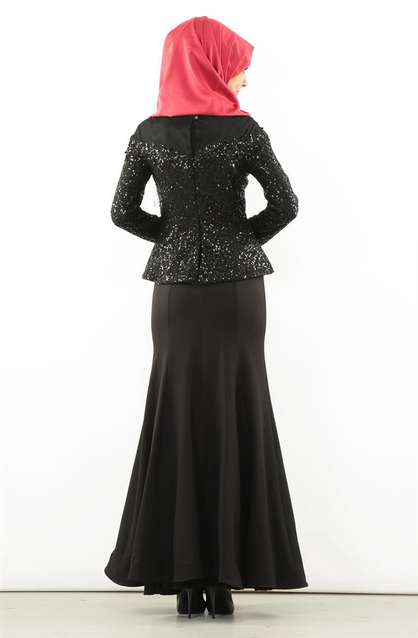 Evening Dress Dress-Black 5705-01