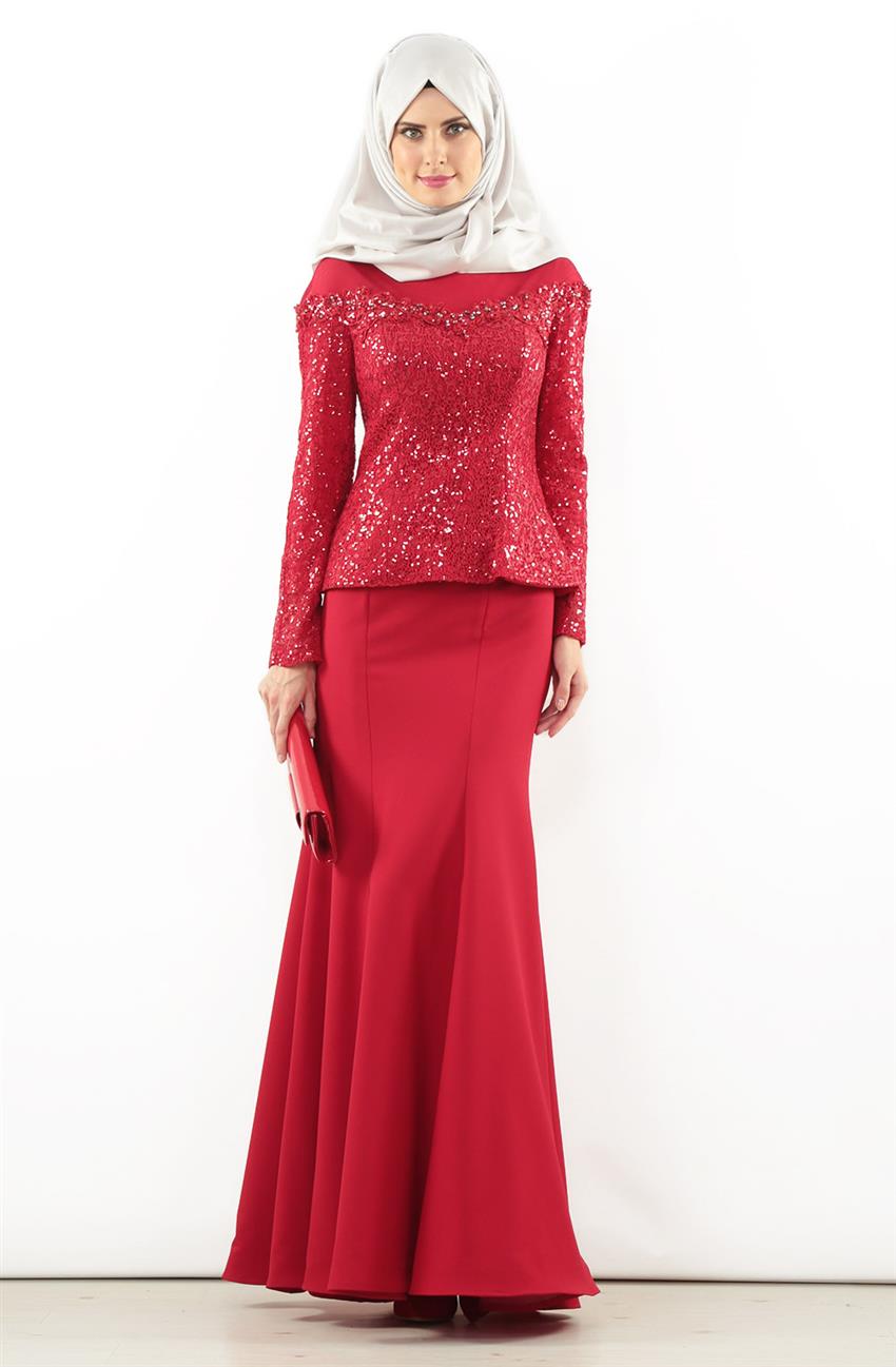 Evening Dress Dress-Red 5705-34