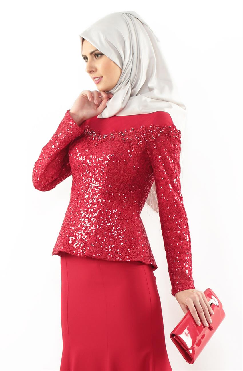 Evening Dress Dress-Red 5705-34