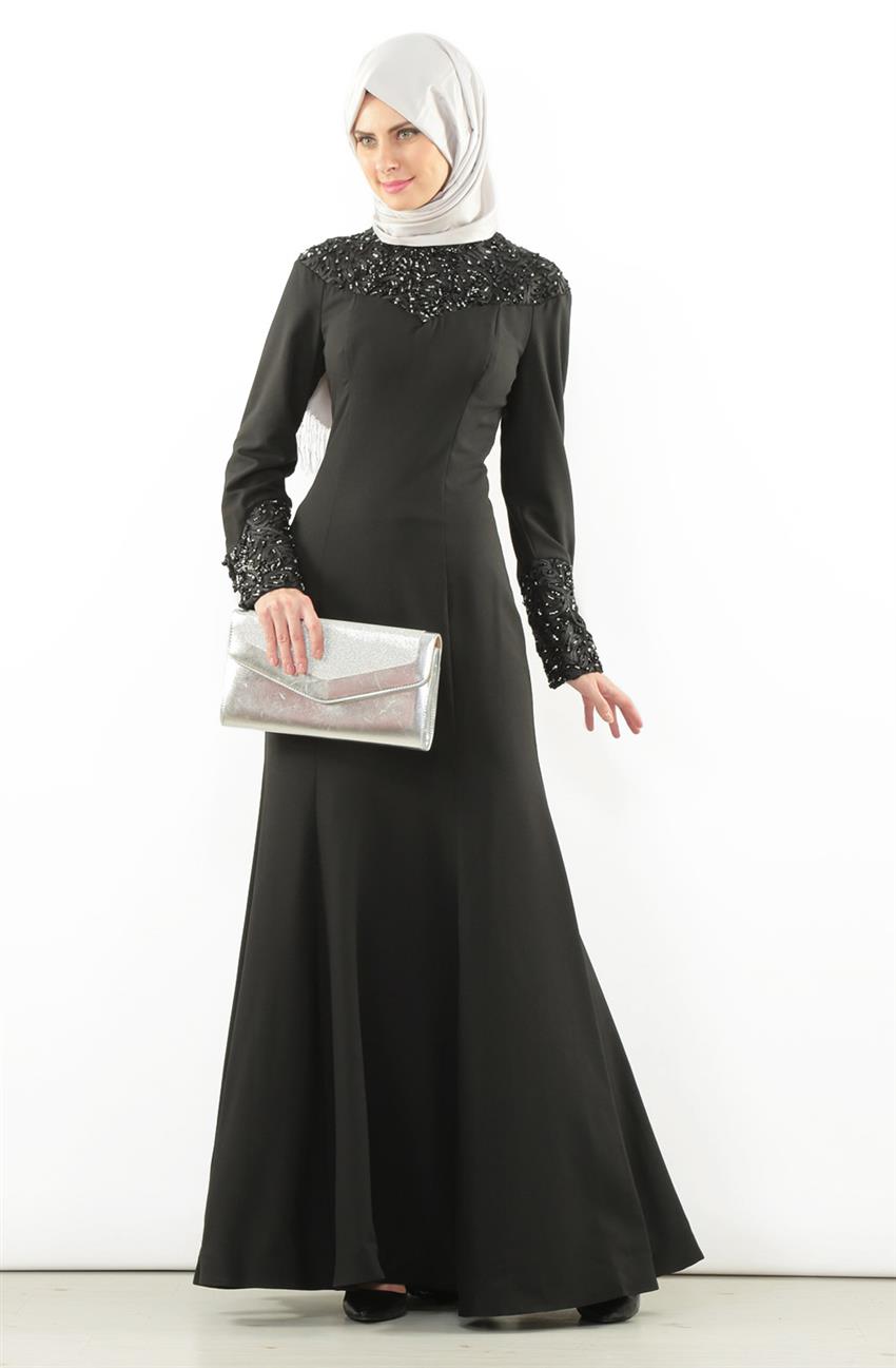 Evening Dress Dress-Black 5708-01