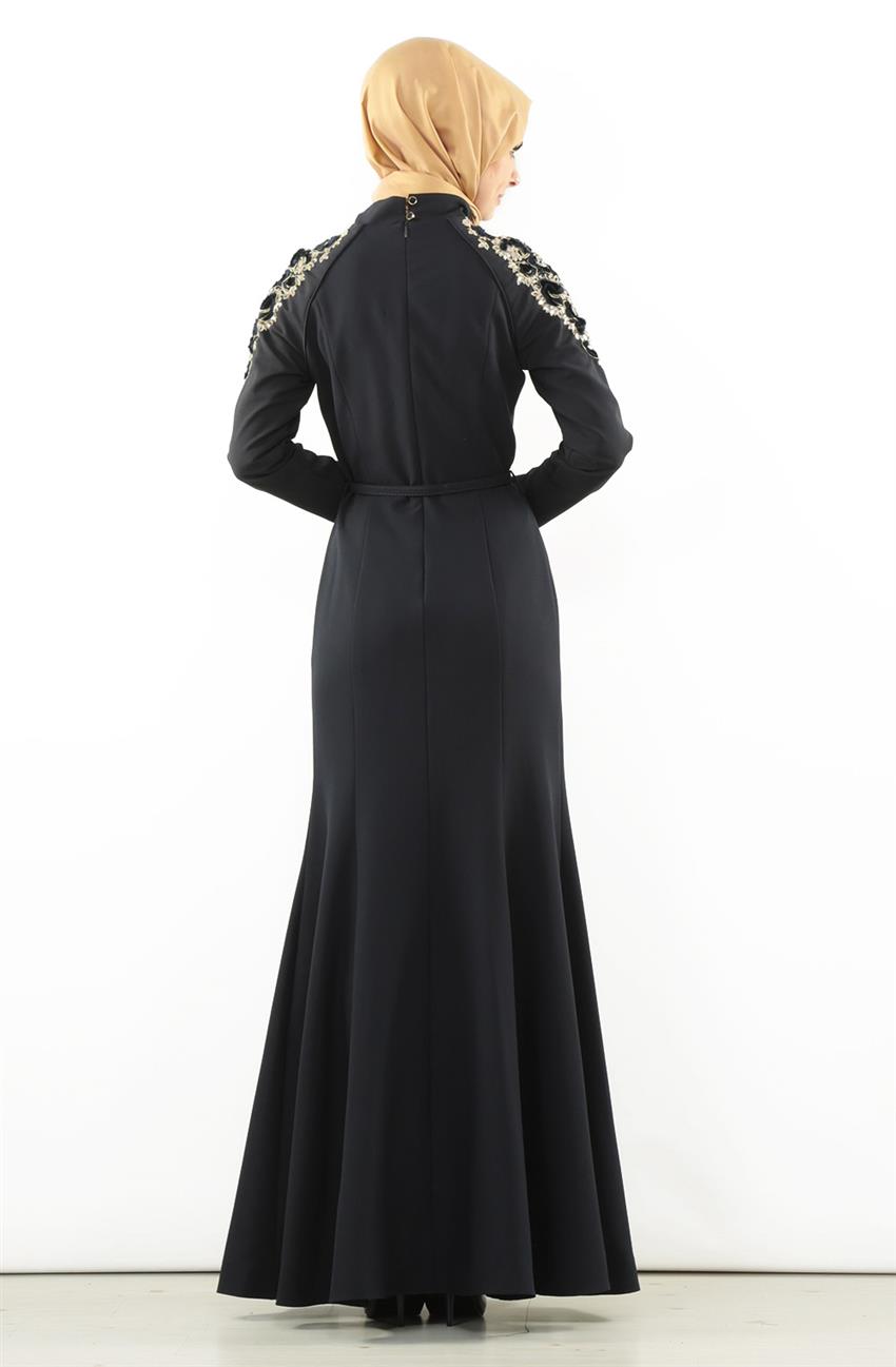 Evening Dress Dress-Navy Blue 5709-17