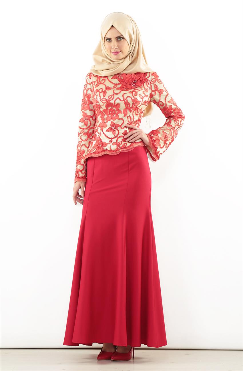 Evening Dress Dress-Red 5710-34