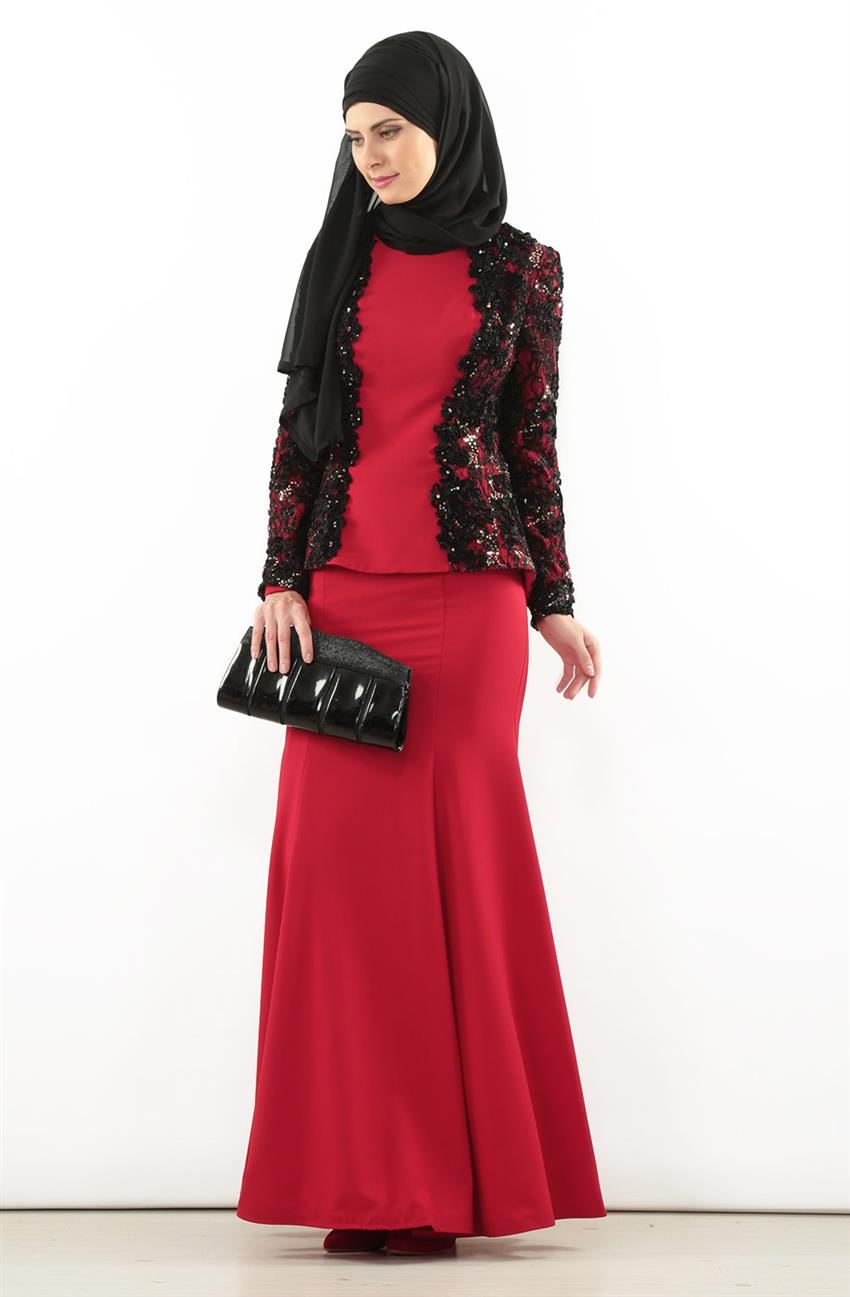 Evening Dress Dress-Red 5730-34