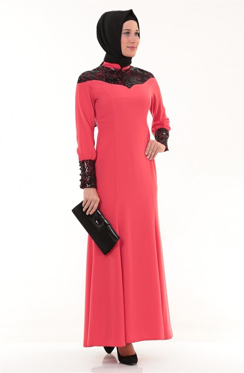 Evening Dress Dress-Coral 4370-044-71