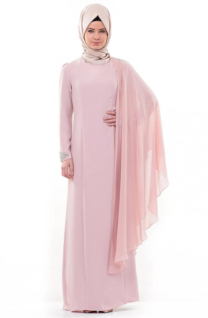 فستان سهرة فستان-لون البودرة ar-4560-015-41