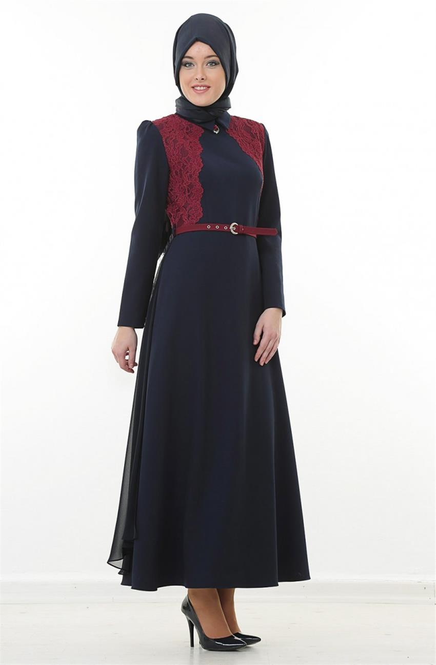 Evening Dress Dress-Navy Blue 4529-004-17