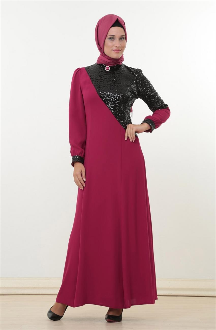 Evening Dress Dress-Claret Red 4352-67