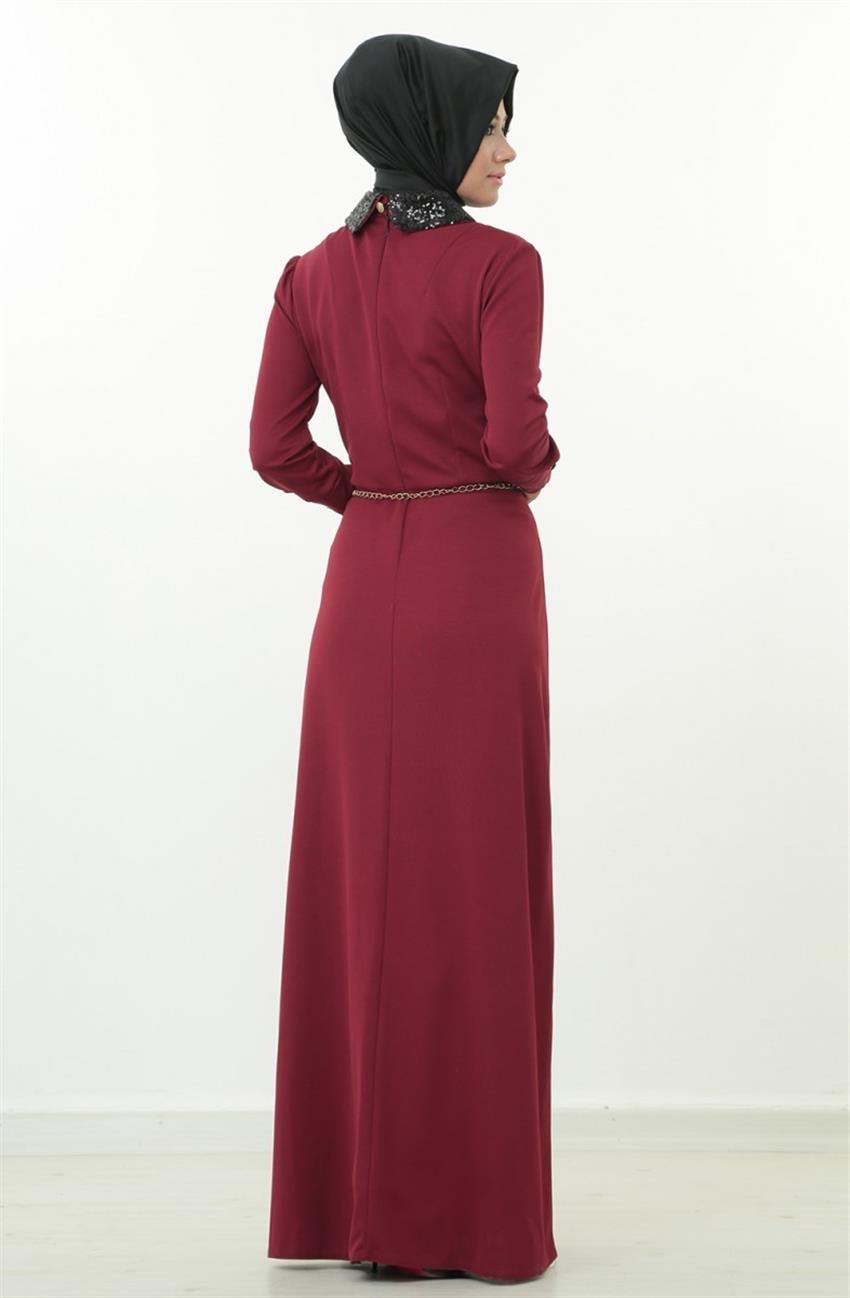 Evening Dress Dress-Claret Red 0027-67
