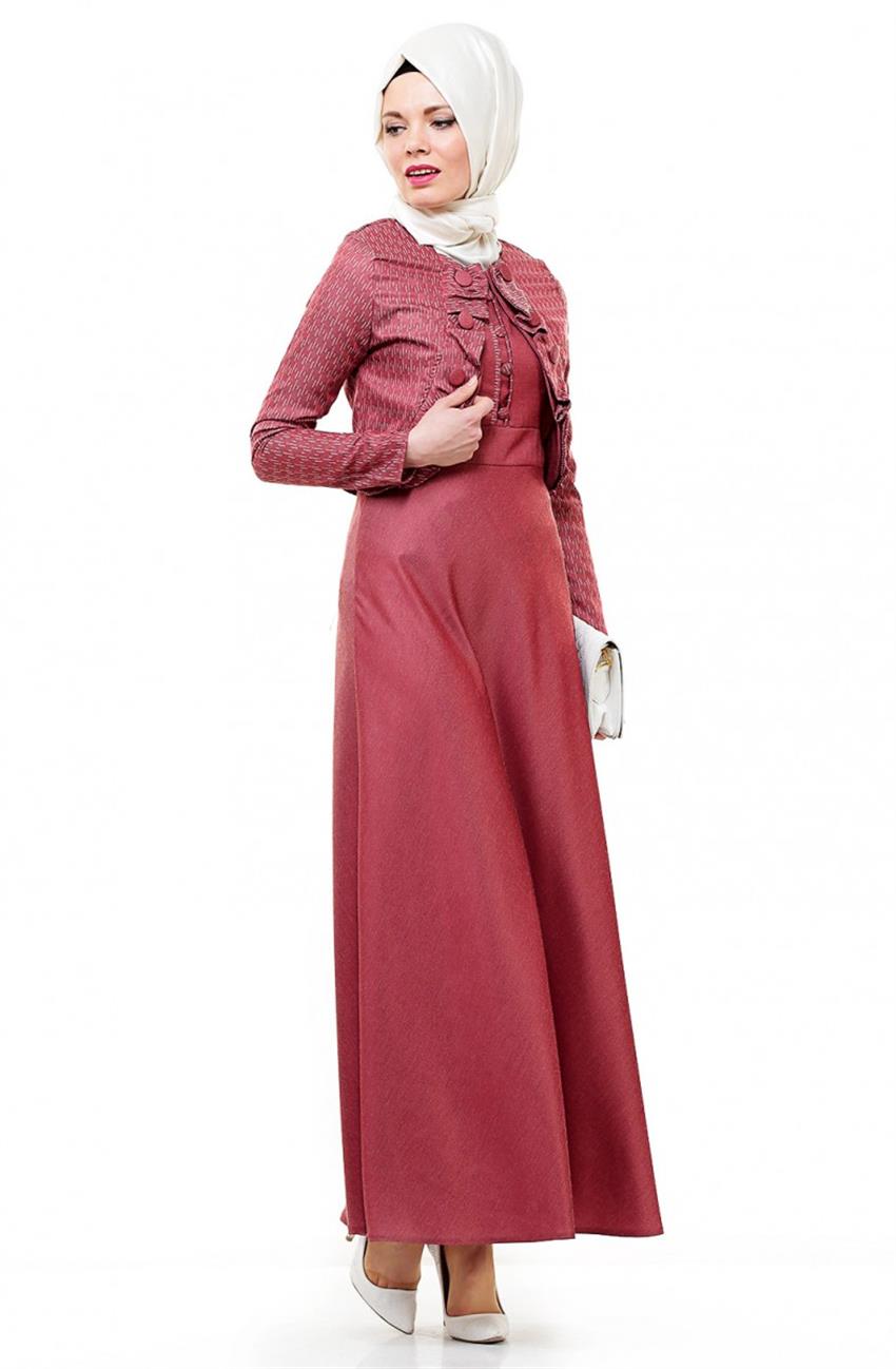 Bolerolu Elbise Takım-Gül Kurusu 8091-53