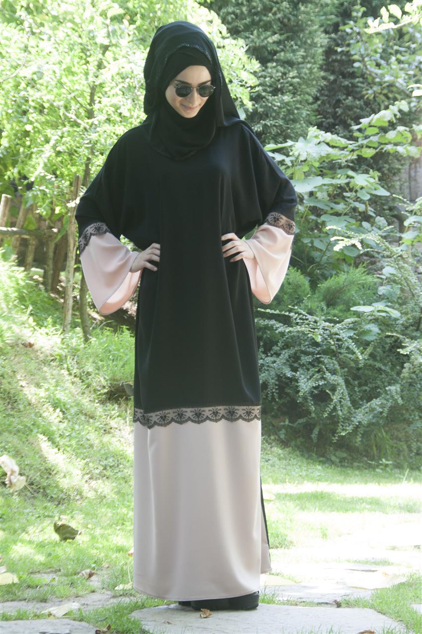 Sultane Somon Elbise Siyah 600-7301