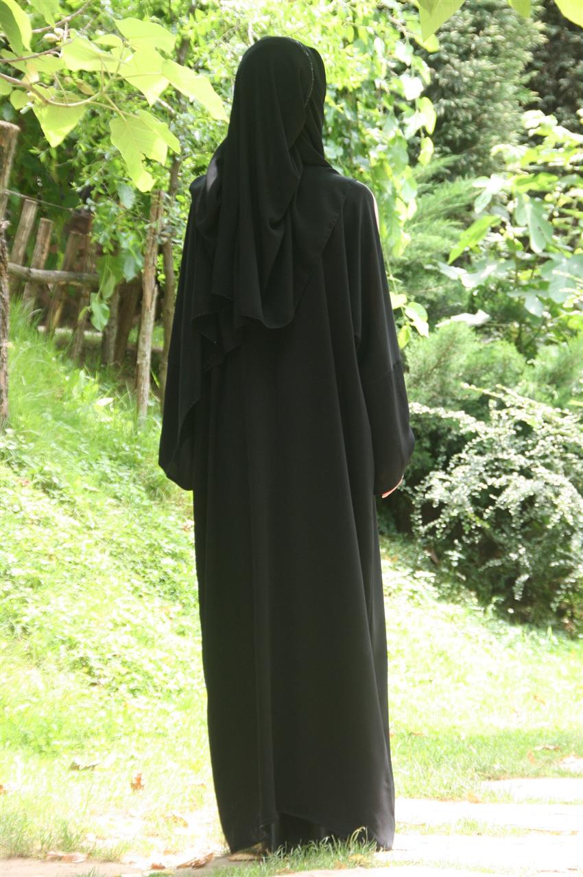 Sahra Somon Elbise Siyah 606-7301