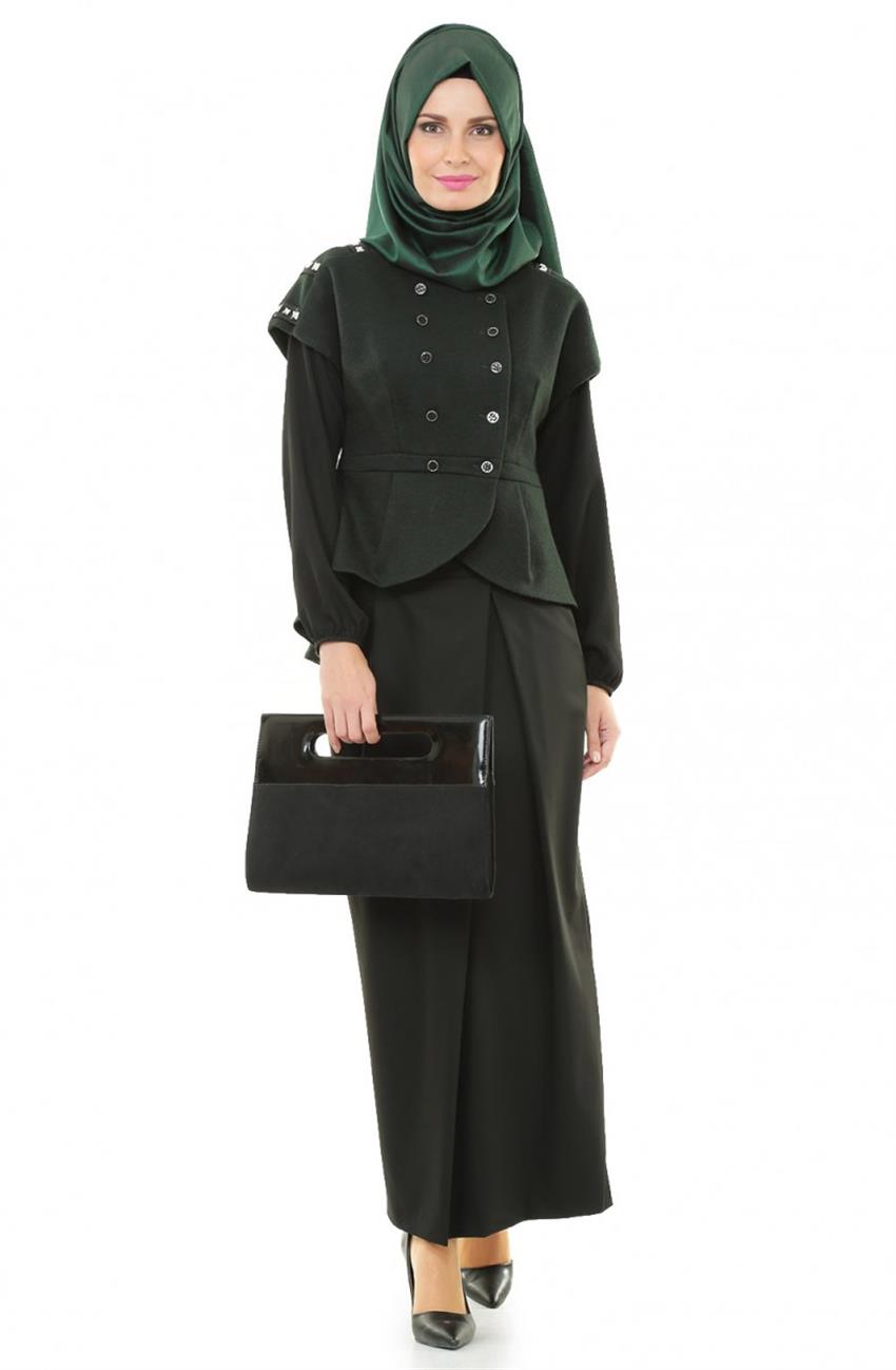 Kayra Suit-Green Black KA-A4-16003-2512
