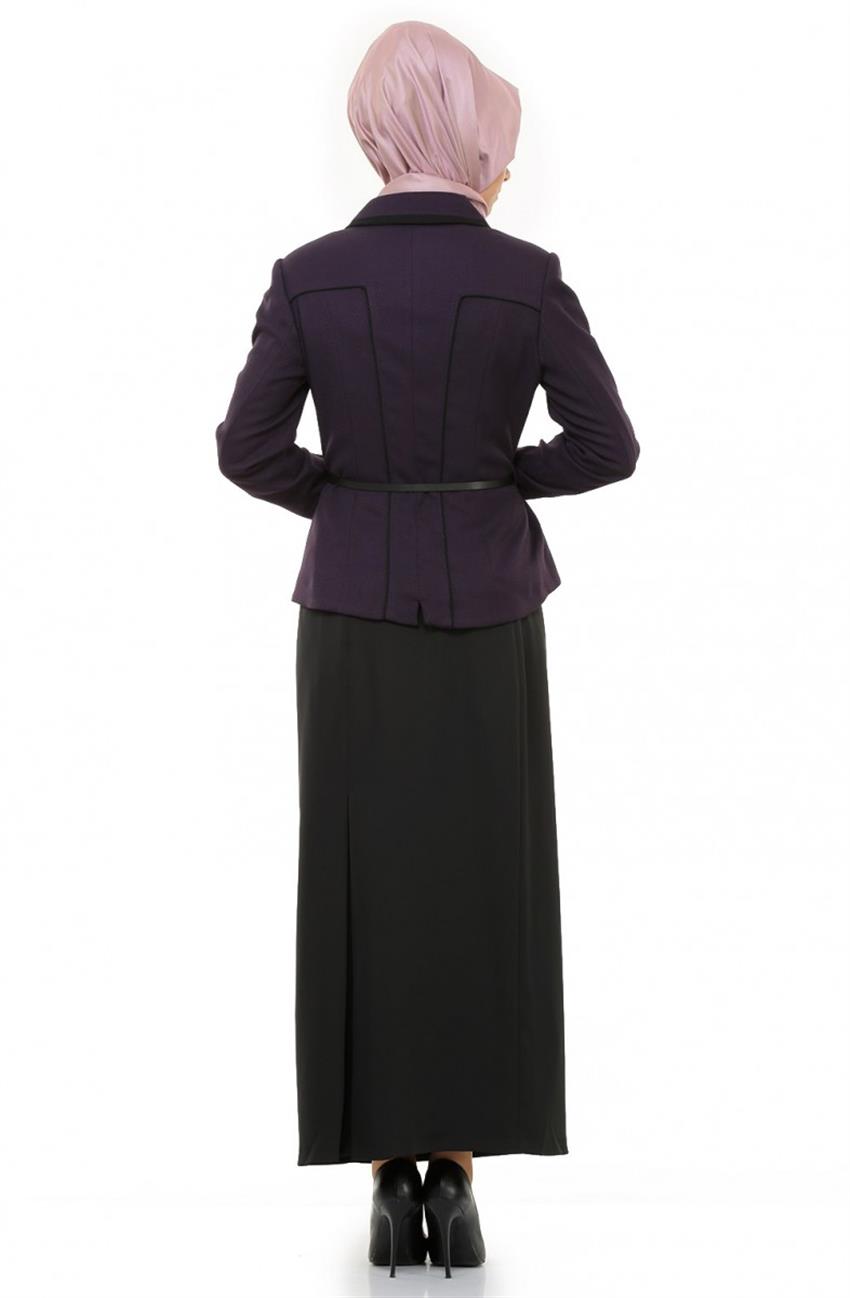 Suit Skirtli-Purple Black KA-A3-16026-2412