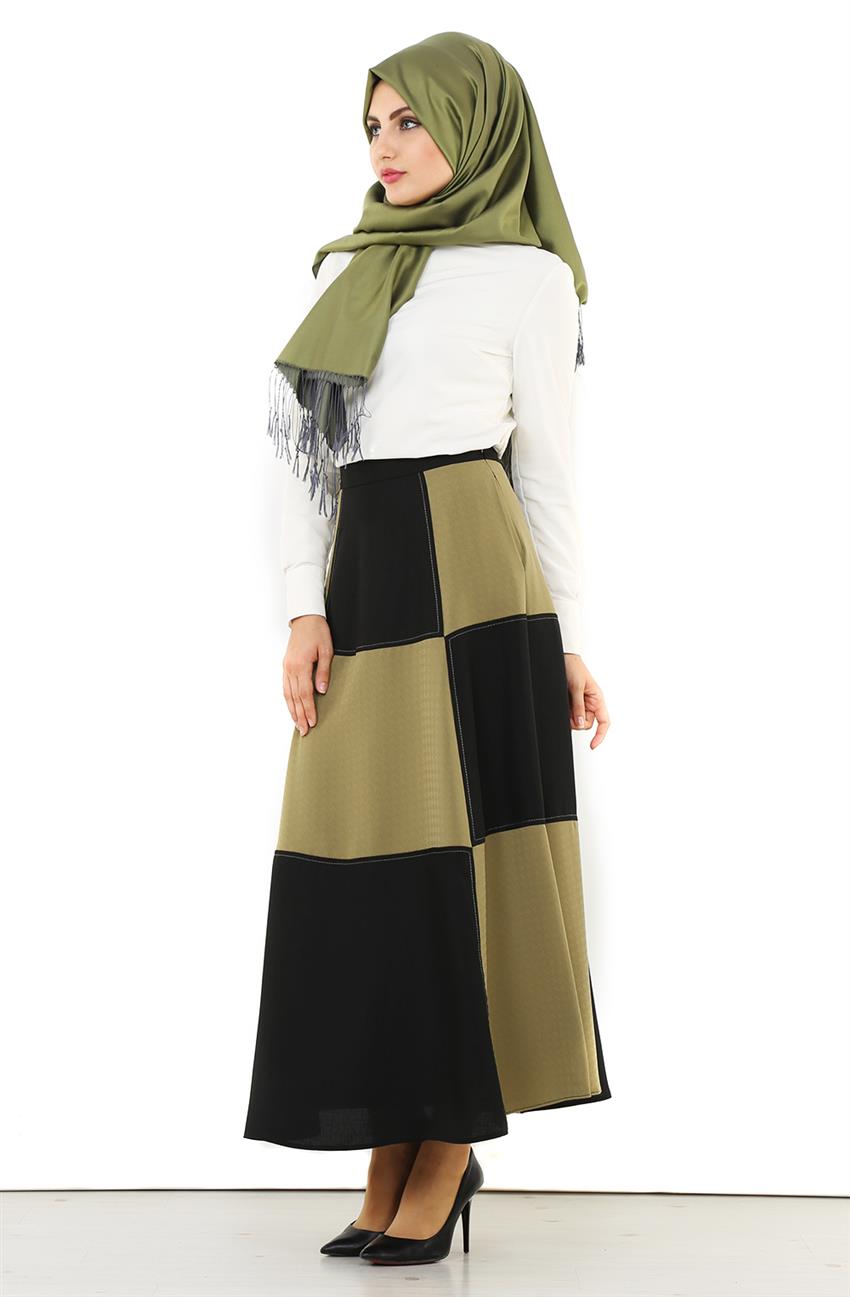 Skirt-Black Khaki DO-B6-52017-1221