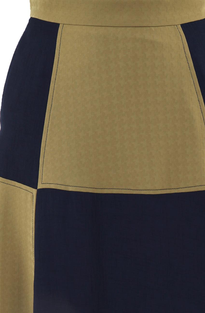 Skirt-Khaki Navy Blue DO-B6-52017-2111