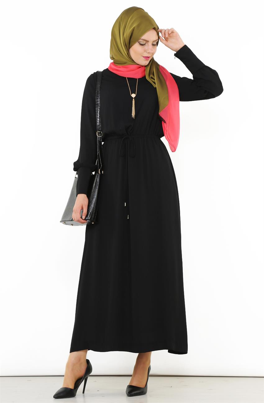 Kolye Aksesuarlı Siyah Elbise DO-B6-63015-12