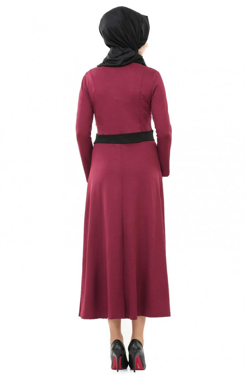 Dress-Claret Red Black 3000-6701