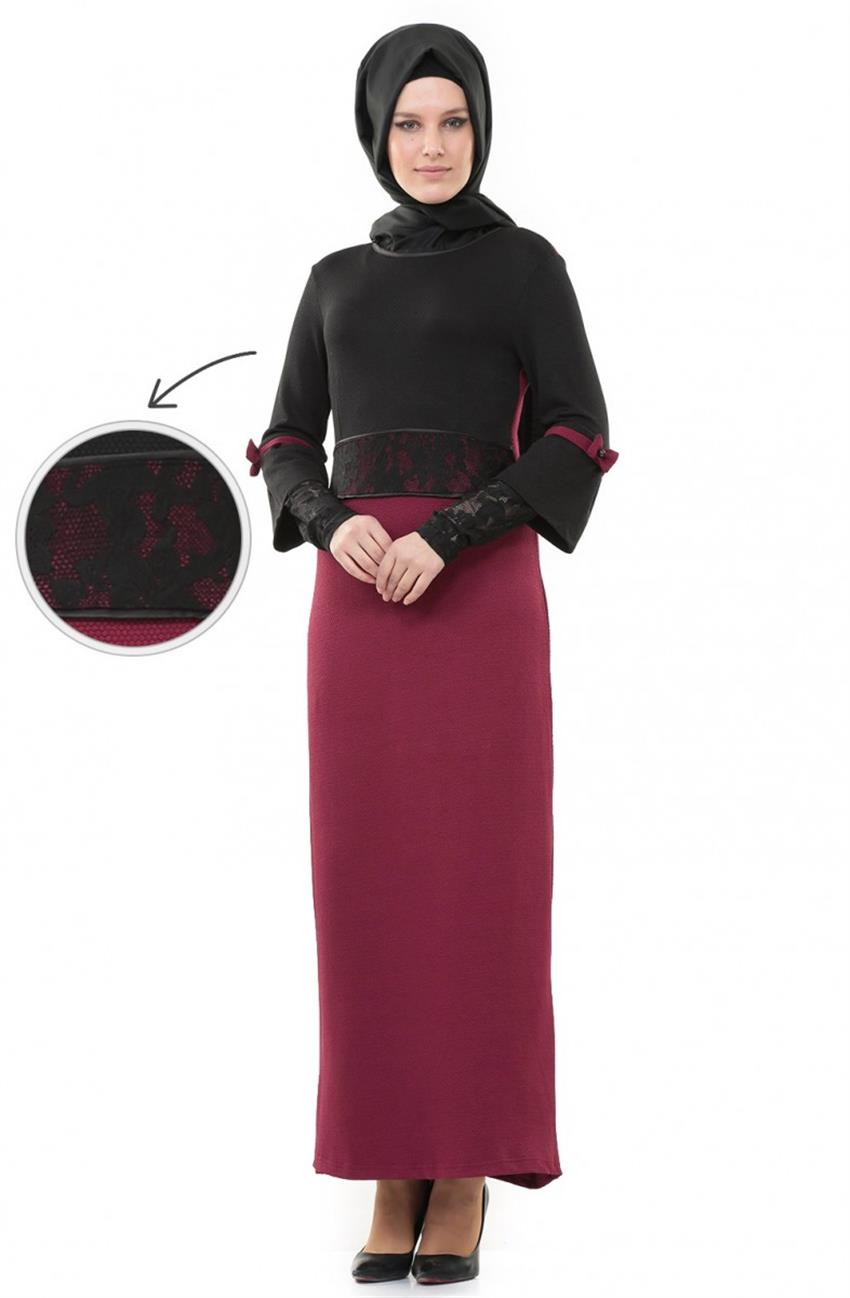 Dress-Black Claret Red 7126-0167