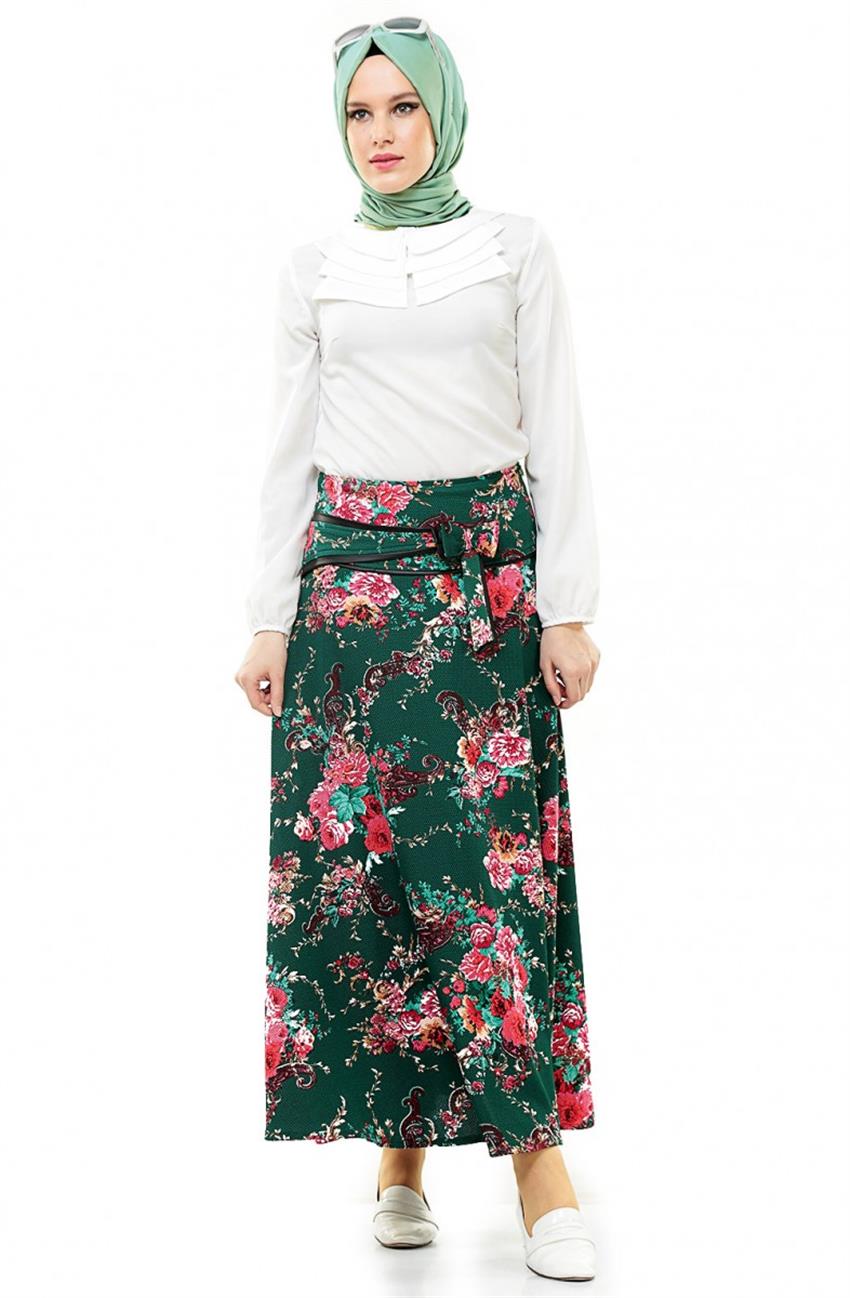 Moda Şahika Skirt-Green 600-21