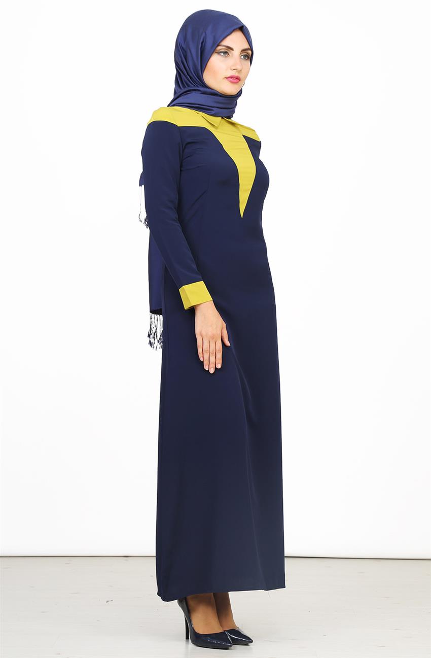 Dress-Fıstık Greeni Navy Blue 3010-2317